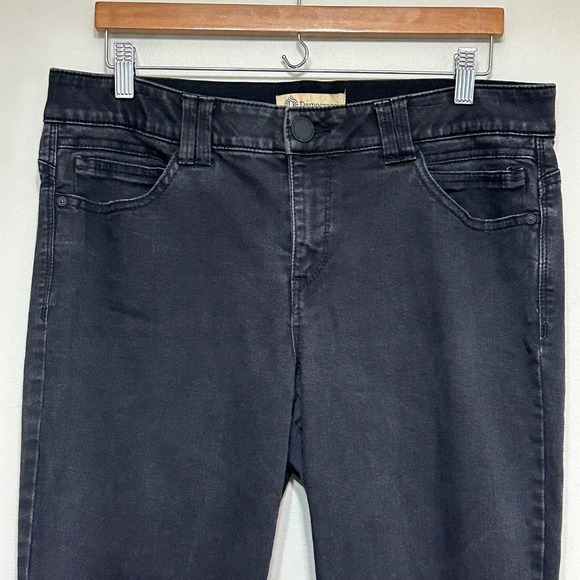 Democracy Womens Black Wash AB Solution Denim Jeans Size 14 Ankle Stretch Casual - Picture 2 of 12
